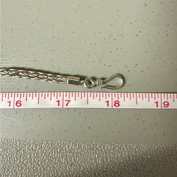 LORI BONN Vintage Smoky Quartz Sterling Silver Byzantine Chain Pendant Necklace - Picture 10 of 11